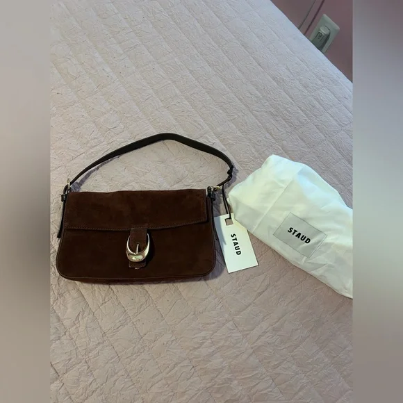 NWT STAUD Harlow Mahogany Suede - Picture 3 of 8
